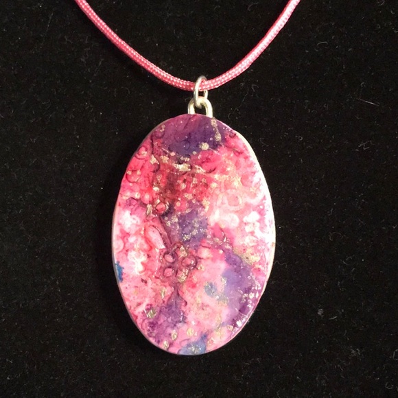 Polymer Clay Pendent w/.925 silver - Picture 1 of 2